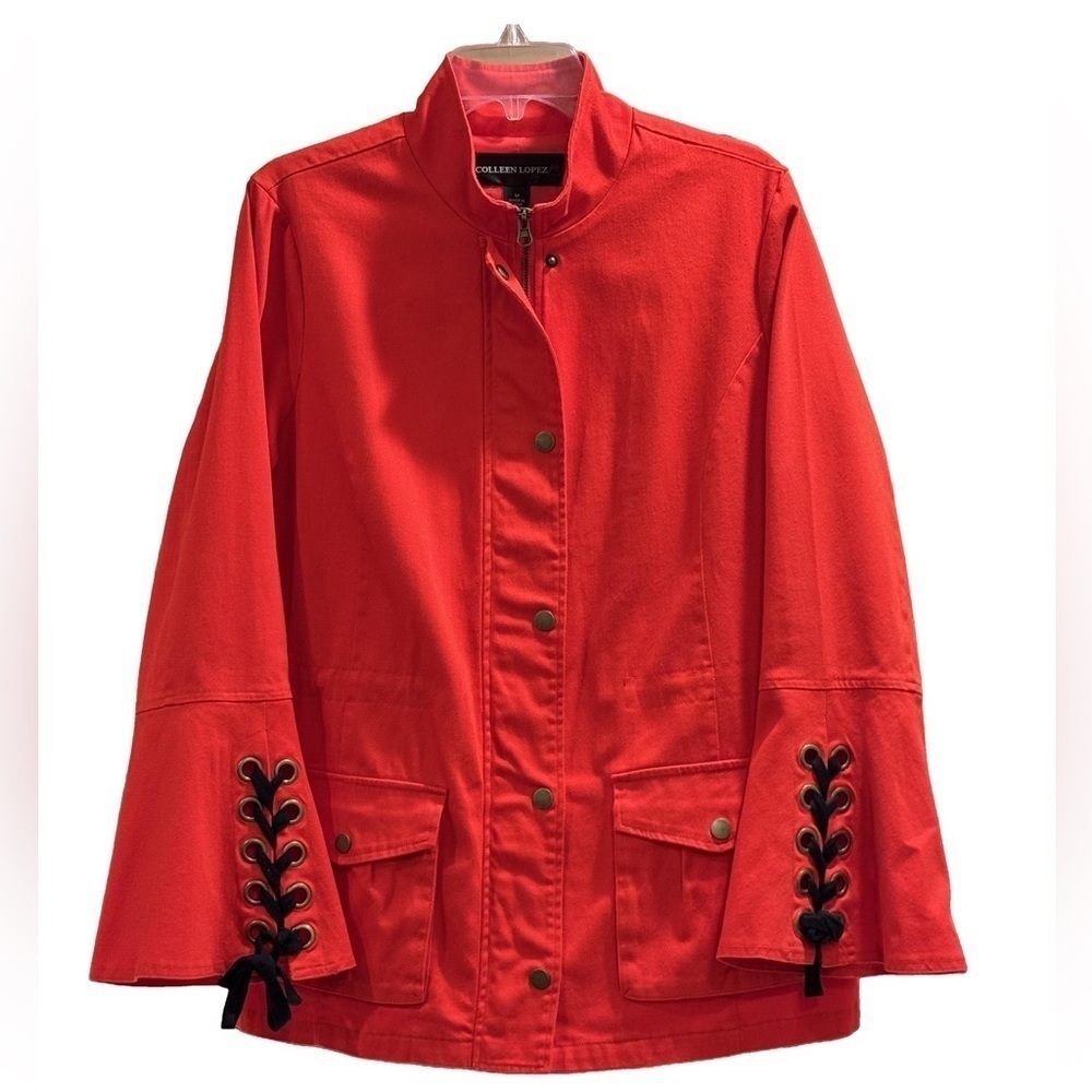 Colleen Lopez Red Lace Up Jacket Medium